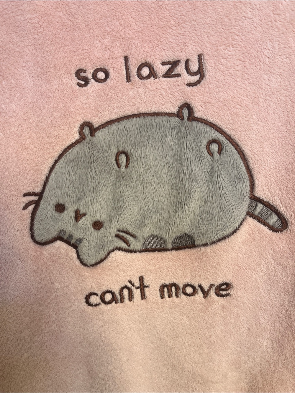 Pusheen Pink plush soft crew neck Sweater medium So Lazy can’t move - Picture 4 of 5